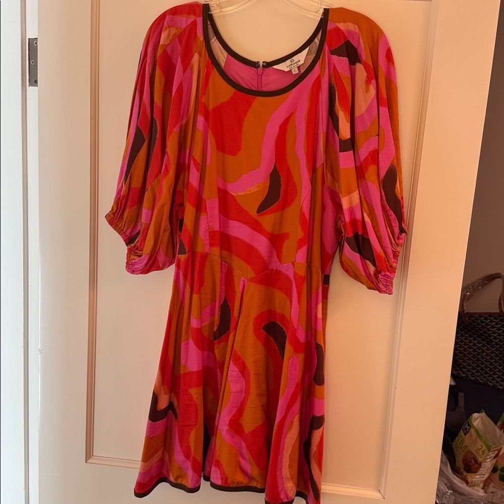 Vibrant Pink and Orange Women's Mini Dress